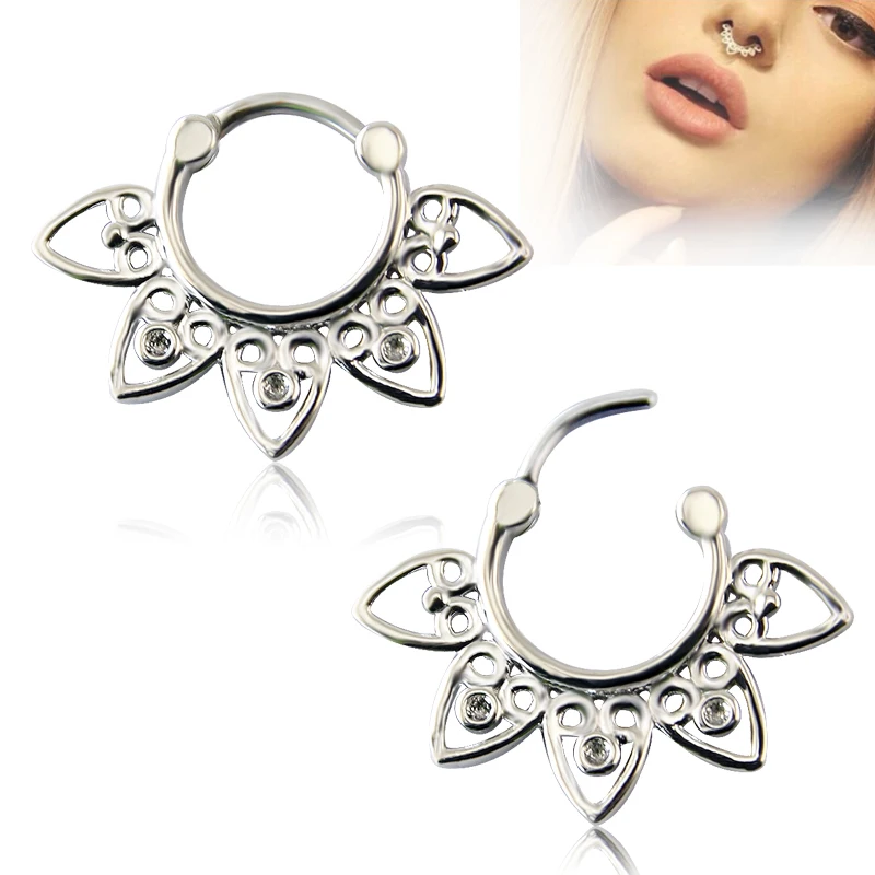 Fashion Hoop Faux Nose Rings Piercing Septum Nariz Stainless Steel Fake