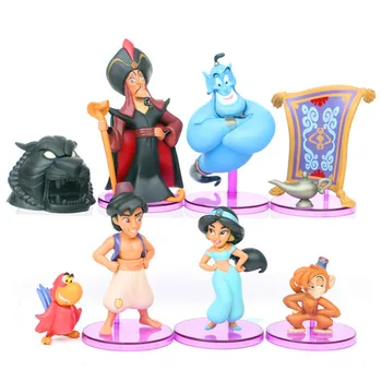 

8Pcs/set Aladdin And The Magic Lamp Aladdin Jasmine Jonathan Freeman PVC Action Figure Collectible Model Toy OPP 10CM B221
