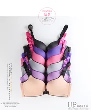6 Colors Women Front Closure Push Up Candy Color Modal Seamless Intimates Lingerie Adjustable Wire Free Underwear Bra Set 1527