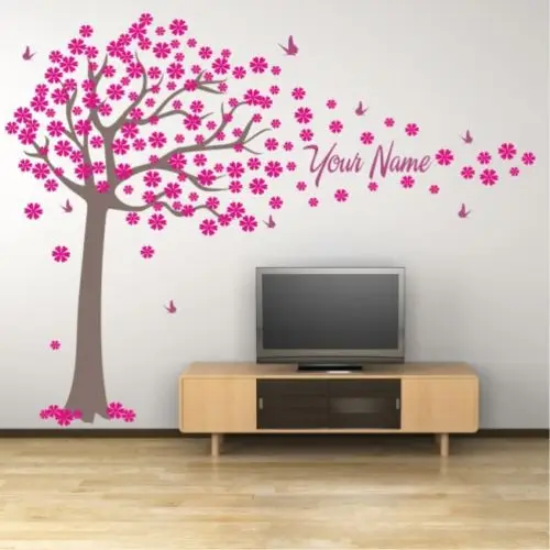 Arbol Con Mariposas Pegatinas De Vinilo Con Nombre De Nina Para Decoracion Del Hogar Pegatinas De Pared Artistica Pegatinas Para Habitacion De Nina Art Wall Sticker Name Wall Stickerswall Sticker Aliexpress