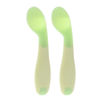 

2 Pcs/Set Baby Spoon Silicone Temperature Sensing Spoon Feeding Care Soft Silicone Safety Dropshipping