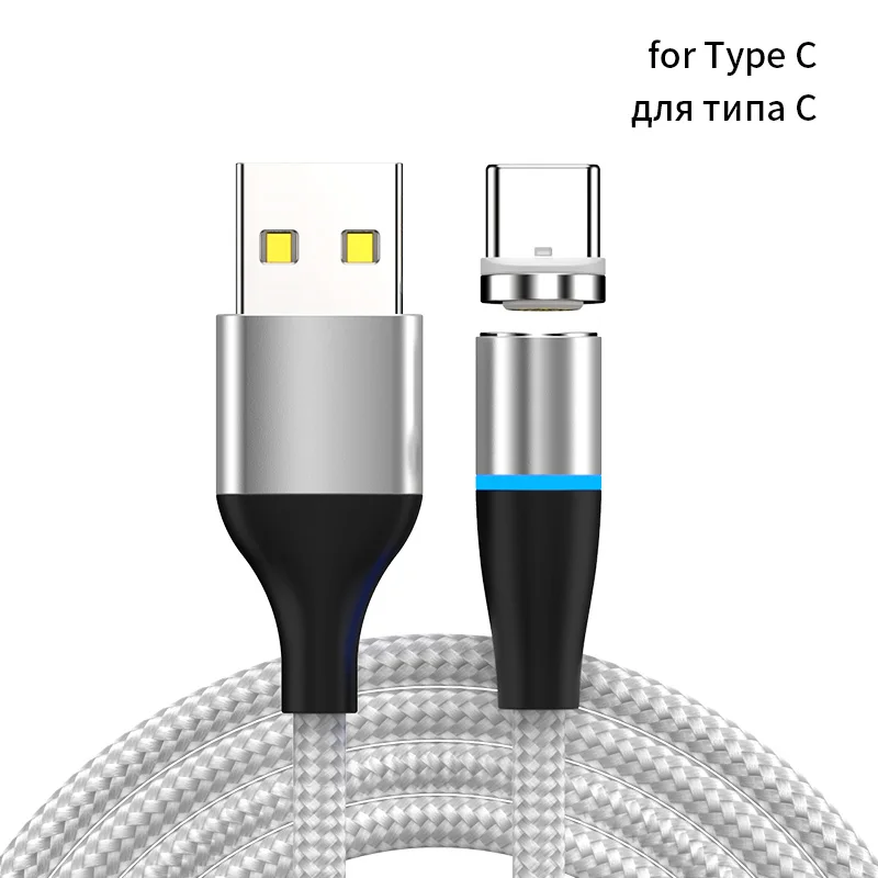 Магнитный зарядный Micro USB кабель для samsung 5A 3AFast зарядный кабель магнитное зарядное устройство Microusb Android телефонный кабель Шнур для передачи данных - Цвет: silver for USB C