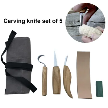 

5Pcs Woodcarving Cutter Set DIY Hand Chisel Chip Knives Woodworking Hand Tools TB Sale