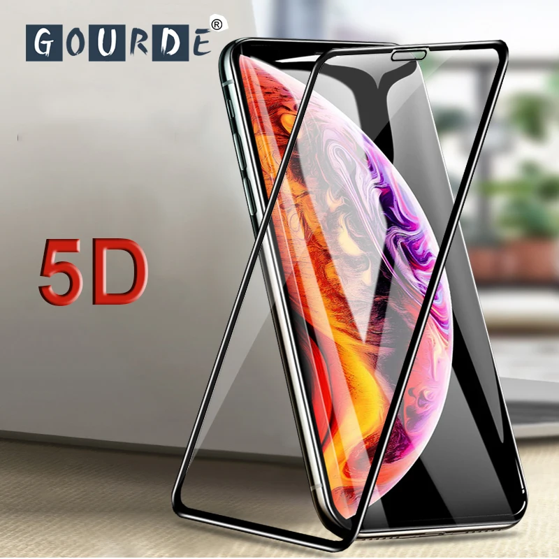 

Gourde Tempered Glass 5D for iphone 11 Pro max screen protector Full Cover For iphone XR screen protector for iphone 8 Plus 7 6