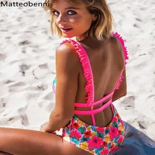 

Thong Black Sexy One Piece Swimsuit Print Female Women Fused Swimwear Backless White Brazilian May Bather Monokini bathing suit