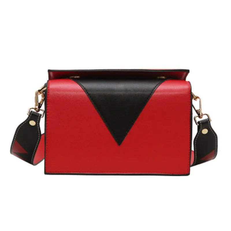 

Contrast Color Leather Crossbody Bags For Women 2019 Travel Handbag Fashion Simple Shoulder Messenger Bag Ladies Crossbody Bag 3