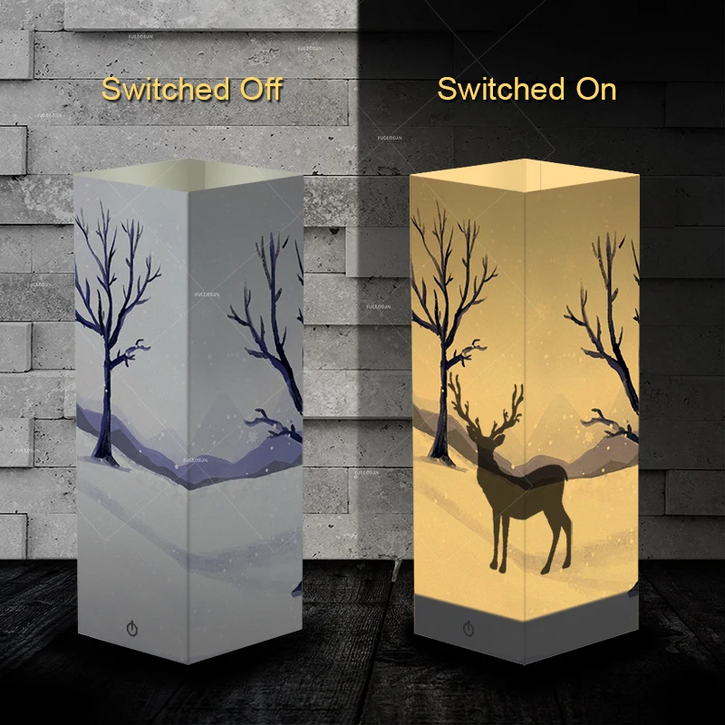 deer shape shadow LED night lamp as gift ideas for christmas for room decoration