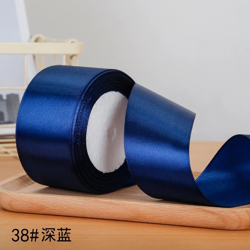Атласные ленты 6 мм, 1 см, 1,5 см, 2 см, 2,5 см, 4 см, 5 см - Цвет: Dark Blue