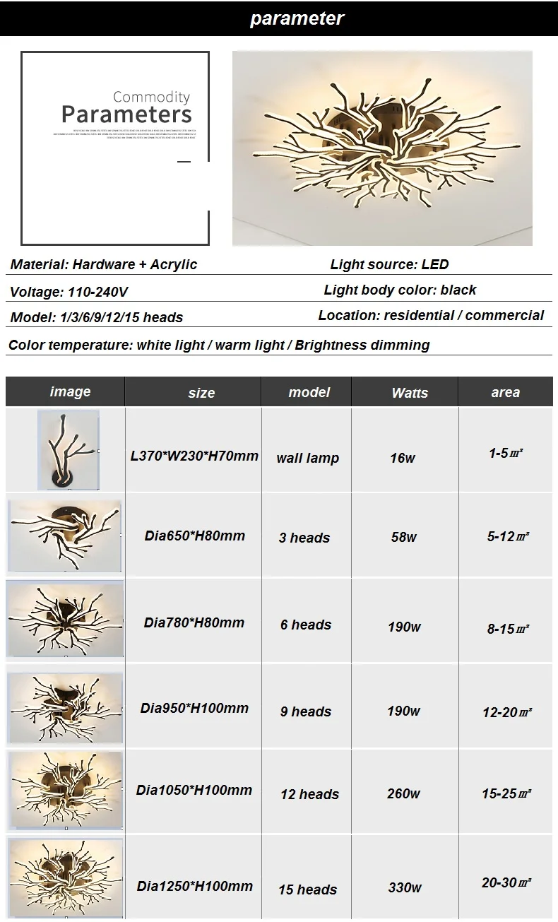 Luminárias de Teto Residenciais para Sala de Estar Sala de Jantar Estudo Moderna Negócios Escritório Led 12 Luminárias de teto, residenciais, para sala de