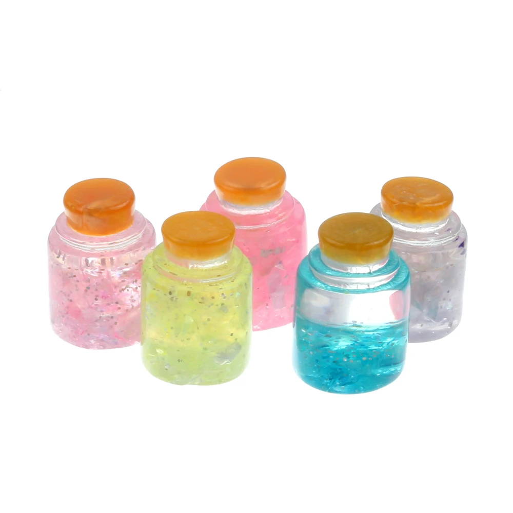 

10Pcs Clear Glitter Resin Drifting Bottle Decoration Crafts Flatback Cabochon Scrapbooking Fit Phone Embellishments Accessories
