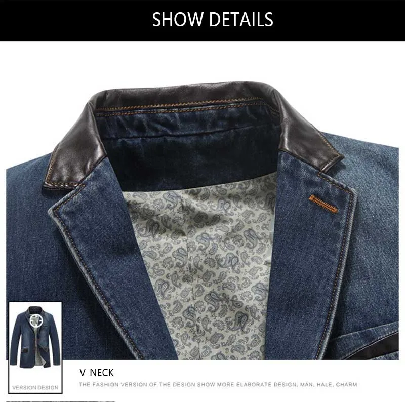 Новая модная брендовая одежда, джинсовая куртка, мужской Джинсовый блейзер, пиджак, хлопковый синий пиджак, винтажное пальто, куртка, большой размер M-4XL