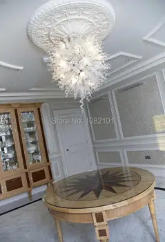

Free Air Shipping Restaurant Hall Lamp White Flower Pendant Chandelier