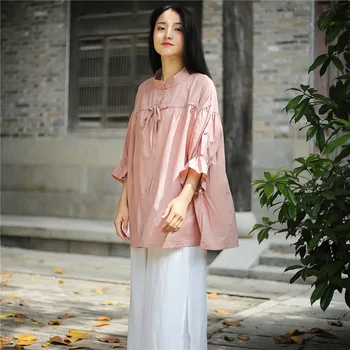 

2018 ladies summer tops loose shirt butterfly sleeve big size blouse chemise