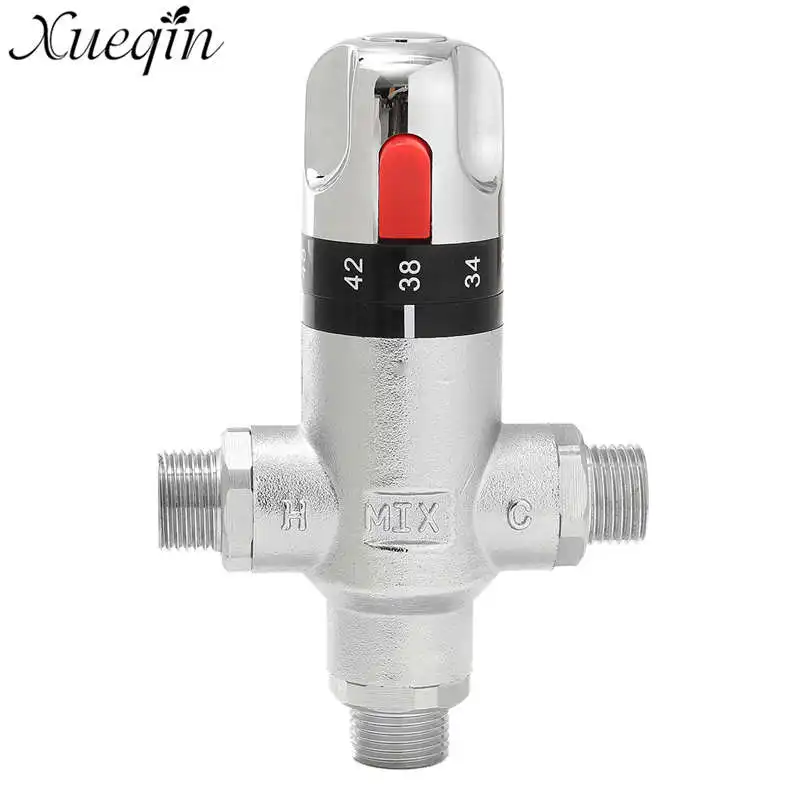 

Xueqin Brass Thermostatic Mixing Valve Bathroom Faucet Temperature Mixer Control Thermostatic Valve Male Connection Valve