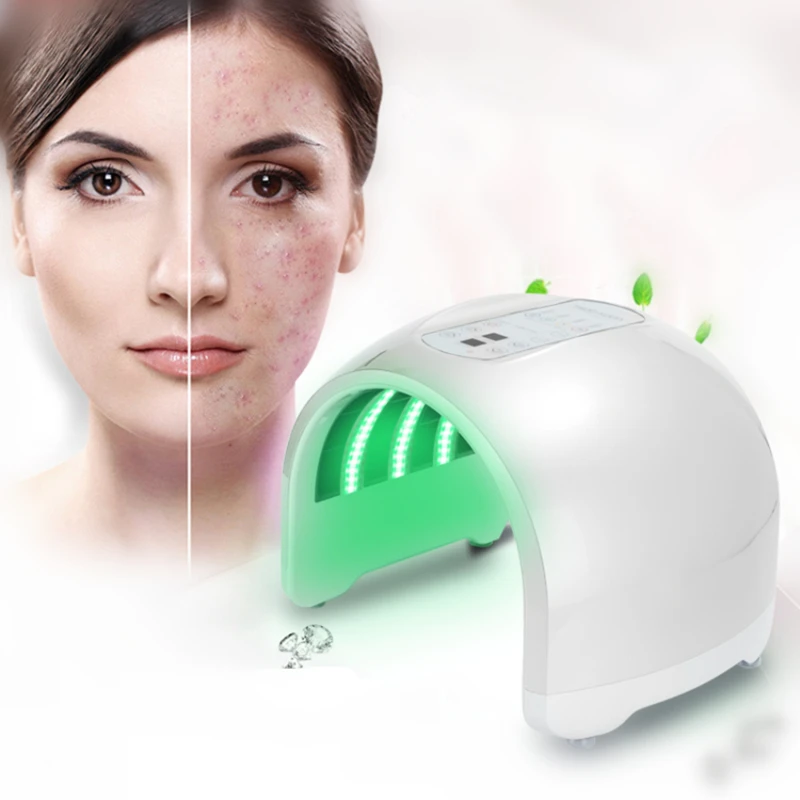  Upgraded Version 4 Colors LED Photon Facial Neck Mask PDT Photodynamic Microcurrent Skin Care Acne  - 33010437009