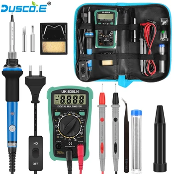 

60W 220V Adjustable Temperature Electric Soldering Iron kit with Multimeter Set Solder Rework Station Heat Pencil Repair Tools