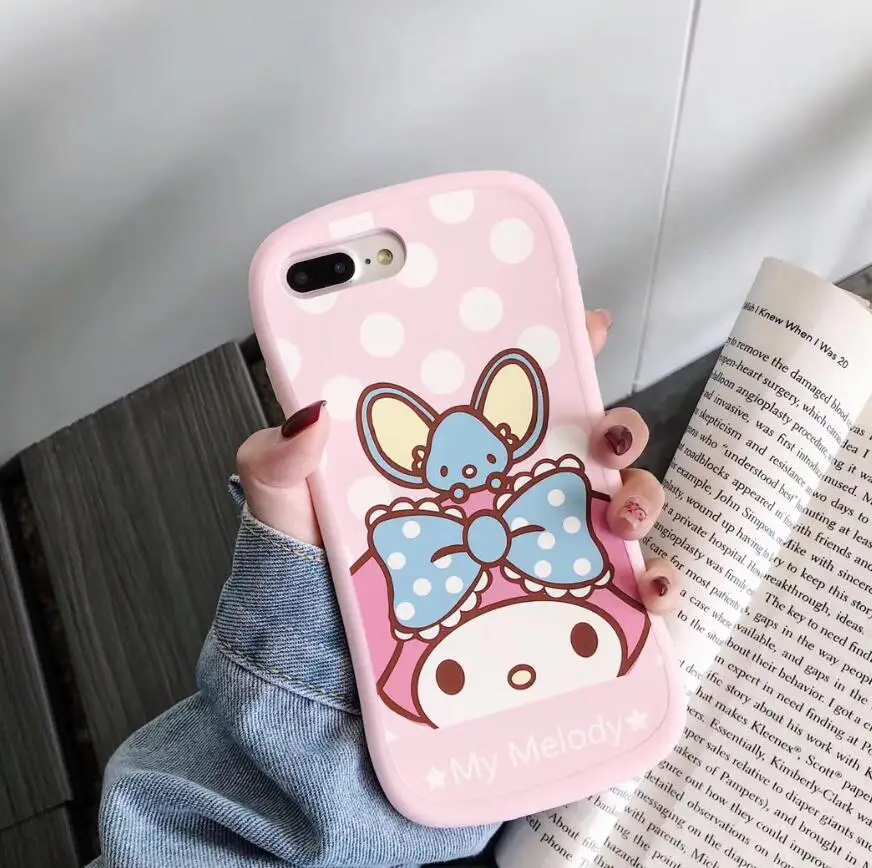 Maosenguoji милый Sanrio Мультфильм Мелодия cinnamoroll мягкий силикагель мобильный чехол для телефона для iphone 6 6s 7 8 plus X XR XS MAX чехол - Цвет: Розовый