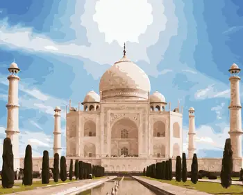 

MaHuaf-j224 Beautiful Taj Mahal DIY drawing by numbers canvas painting for living room