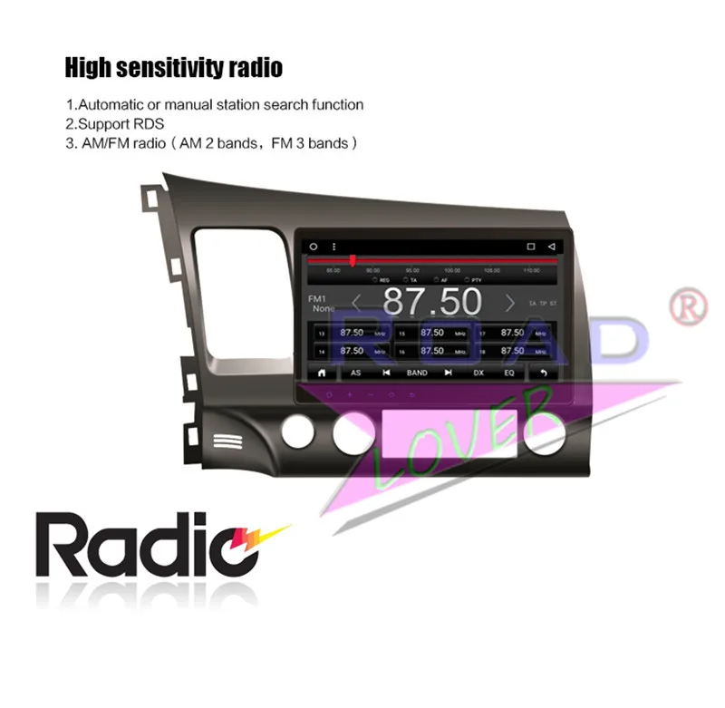 Perfect Roadlover Android 8.1 Car Multimedia Player Radio For Honda Civic 2006-2011 Stereo GPS Navigation Automagnitol Double Din NO DVD 21