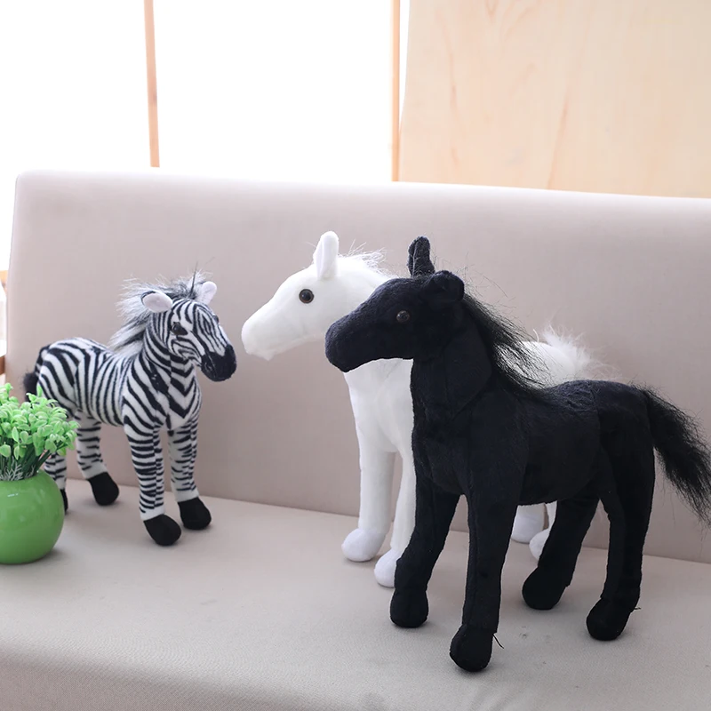 Игрушечная лошадь реальной жизни плюшевый конь Зебра-игрушка реалистичные плюшевая игрушка-животное кукла детская игрушка подарок на день рождения для мальчиков