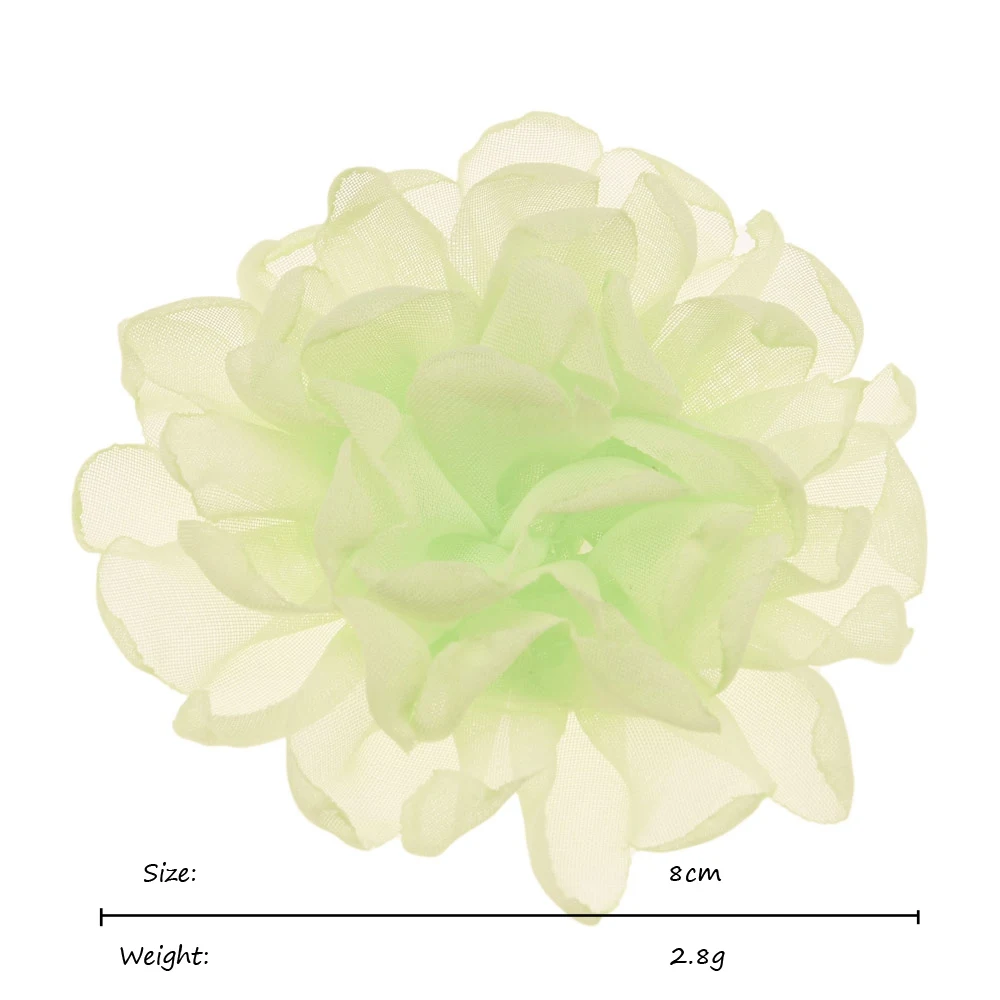 10 шт. шифоновые цветы 9 см тканевые цветы милый бутик аксессуаров для волос Аксессуары свадебные украшения цветок без заколки без зажима