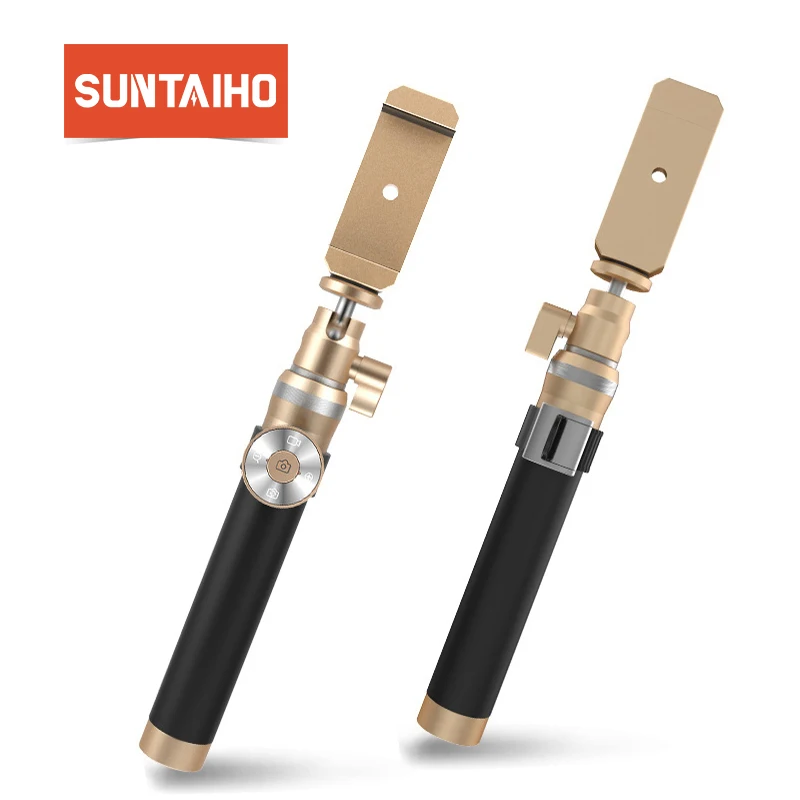 

Luxury Bluetooth Monopod Selfie Stick Handheld Brushed Metal Monopod Shutter Extendable Tripod For Samsung For iPhone 6 6S Plus