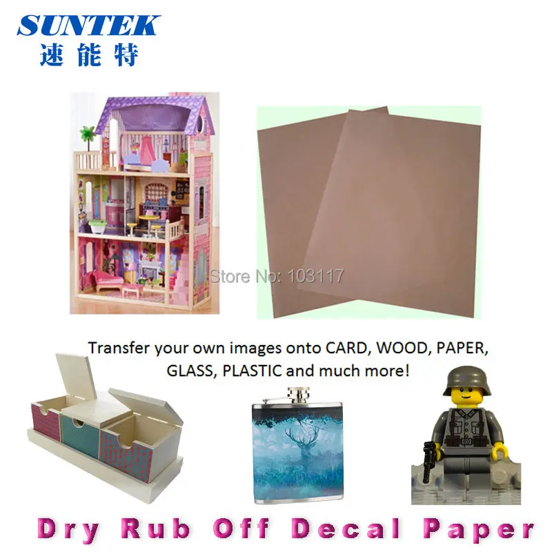 Clear dry rub off transfer paper - Create rub on decals - Inkjet - Laser - A4