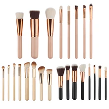 8 Pcs Wooden Handle Makeup Brushes Set Foundation Blush Eyeshadow Cosmetic Brush
