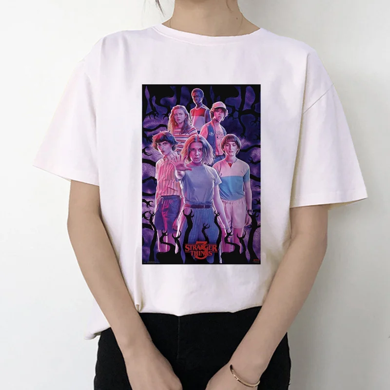 Странные вещи, 3 футболки, женская новая футболка, Eleven gothic, женская одежда, хип-хоп, femme, уличная, мультяшная, забавная, kawaii - Цвет: 7476