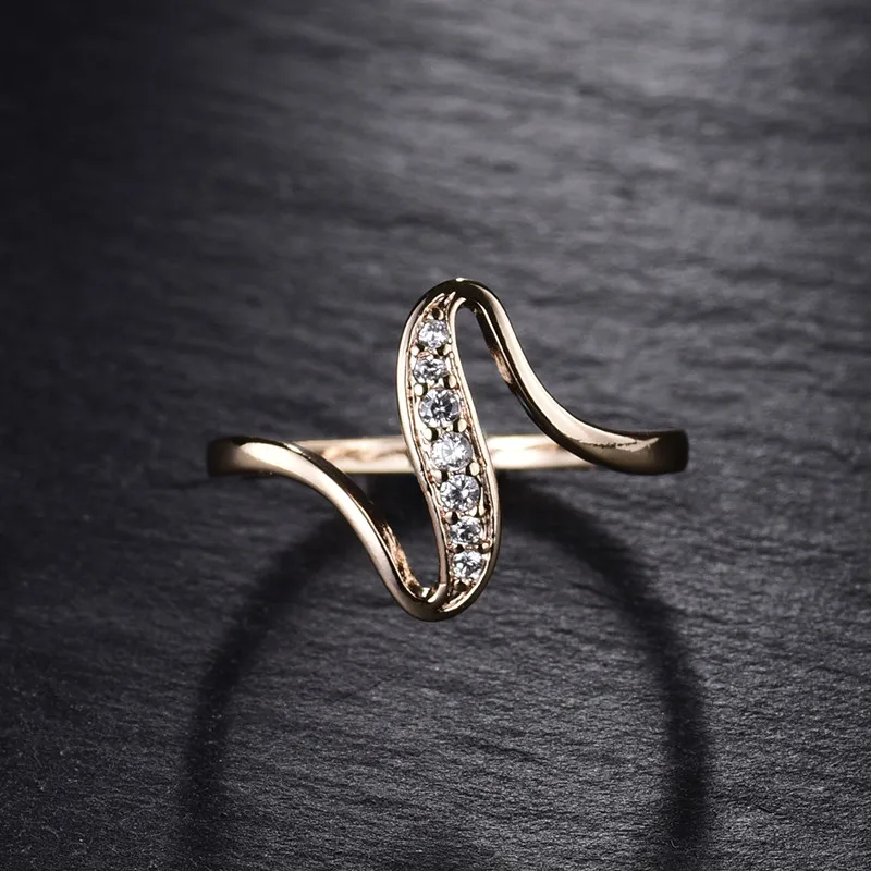 BUDONG 2019 Women Finger Rings  Gold  Color  Engagement  