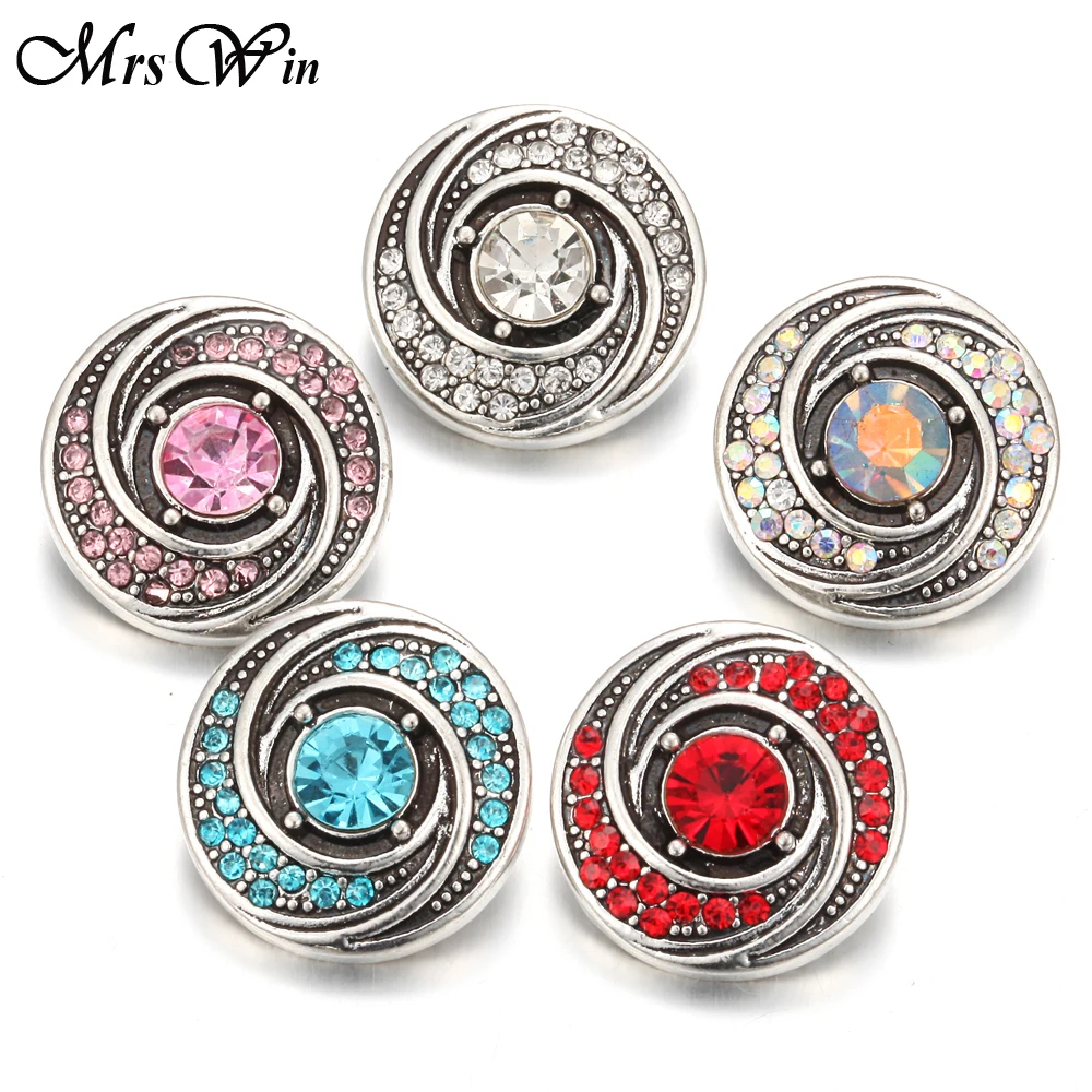 10pcs/lot New Snaps Jewelry Buttons Birthstone Rhinestone 18mm Snap