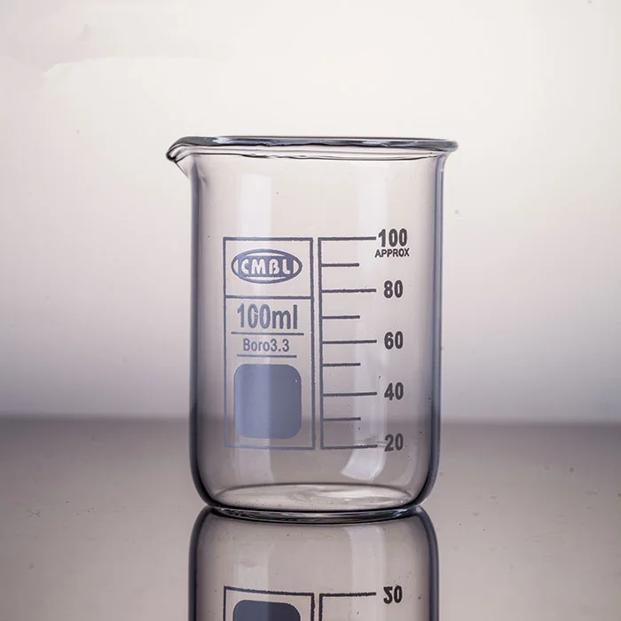 100ml Glass Beaker 3.3 Borosilicate Glass Lab Glassware Low Form Clear