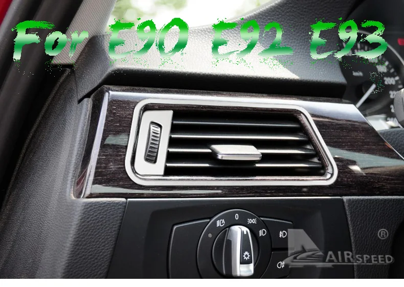 Airspeed AluminiumAlloy Interior Central Air Conditioner Outlet Frame Sticker for BMW E90 E92 E93 2005-2012 3 Series Accessories (8)