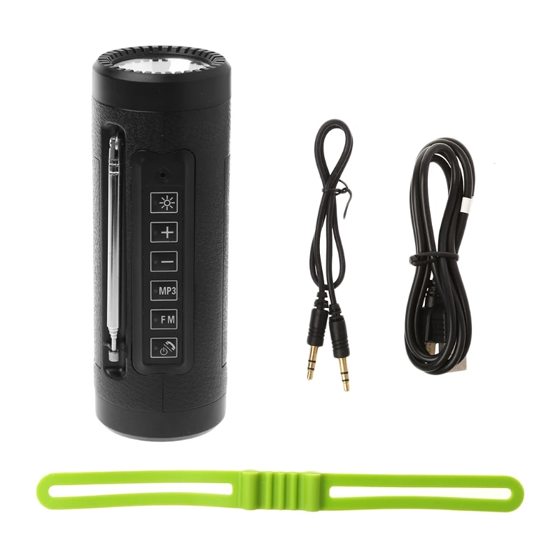 

Bluetooth Speaker Bicycle Bluetooth Speaker LED Flashlight With Microphone FM Radio Power Bank