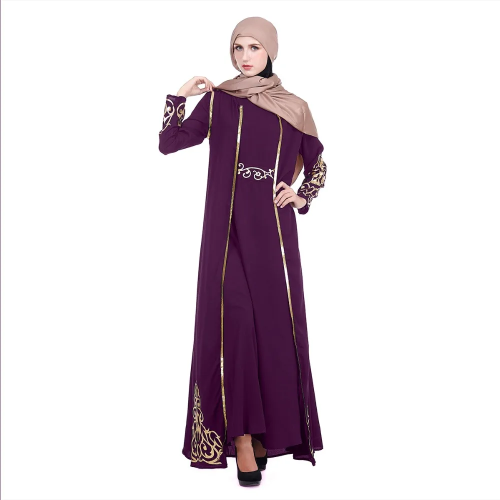 Комплект из 2 предметов, элегантная Турецкая абайа с горячей штамповкой, Сингапур, полная длина, jilbaw, Дубай, женское мусульманское исламское платье, Рамадан, Новинка