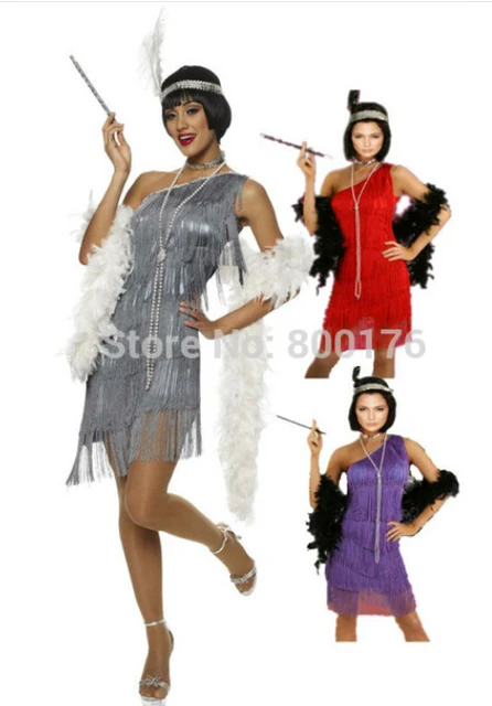 free shipping halloween costumes for women 459 g58 1920s roaring 20s black red flapper costume charleston