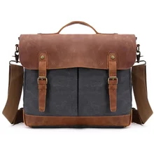 Модная Холщовая Сумка для ноутбука 15,", сумка для компьютера, винтажная Мужская холщовая кожаная сумка через плечо
