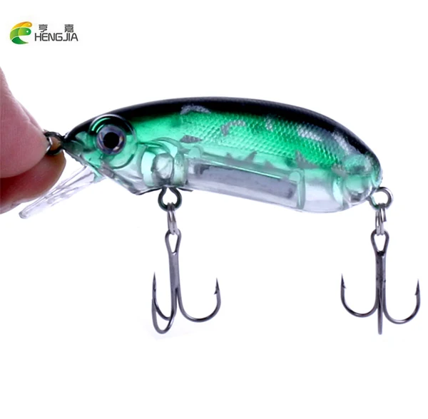  1Pcs Top Water 6cm 9.8g Fishing Lures 3D eyes 8 # hook Crankbait Swimming Artificial Swimbait Wobbl