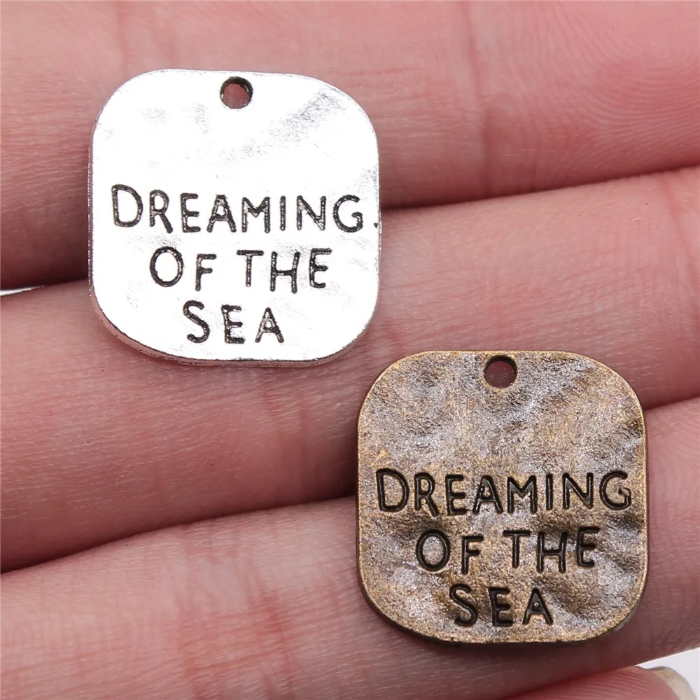 

WYSIWYG 5pcs 19mm Pendant Dreaming Of The Sea Dreaming Of The Sea Square Charm Plates Dreaming Of The Sea Pendants