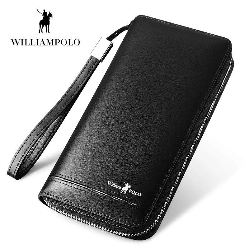 

WILLIAMPOLO Cow Leather 30 Card Holders Card Organizer Name Card Holder Wallet Zipper PL185131