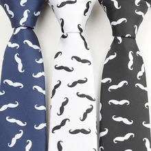 6 см средства ухода за кожей Шеи молодые мужчины, Женщины Принт бороды и усов; узкий галстук-бабочка для вечерние свадебные туфли