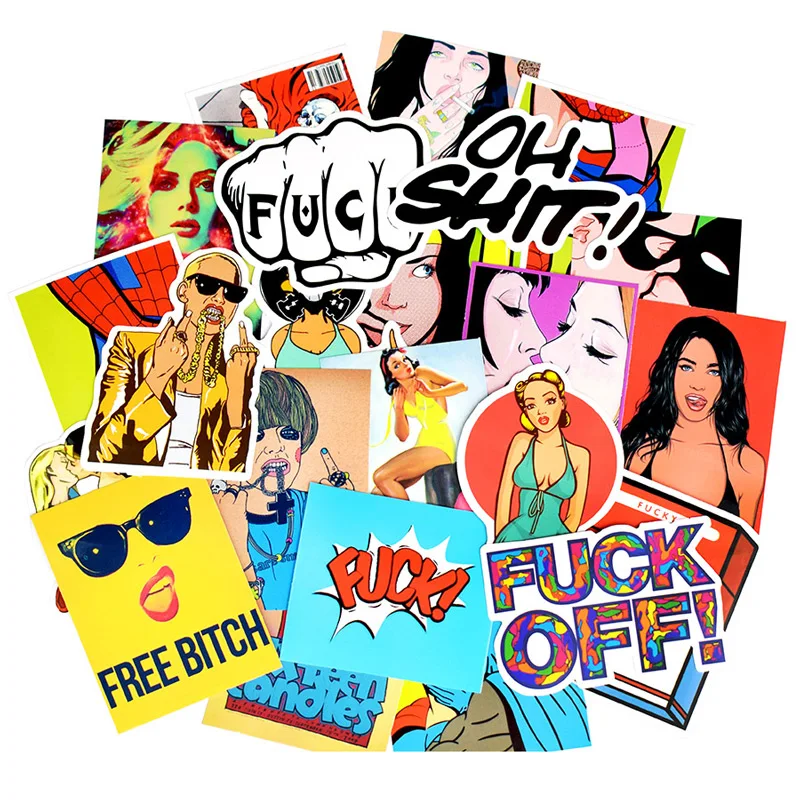 

50Pcs Random Sexy Style Stickers For Suitcase Skateboard Laptop Phone Motorcycle Bicycle Car Accessories Waterproof Stickers