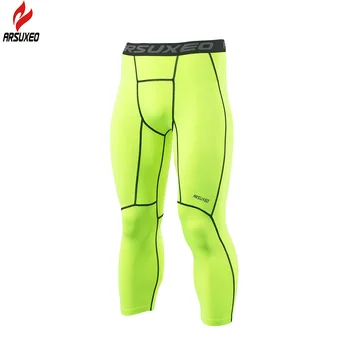 ARSUXEO New Men's Running Tights Compression Sport Leggings Gym Fitness Sportswear Training Yoga Pants for Men Cropped Trousers 4