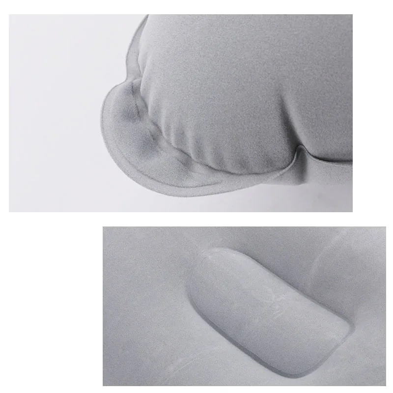 Portable Pillow Travel Air Cushion Inflatable Double Sided Flocking Cushion Camp Beach Car Plane Hotel Head Rest Bed Sleep