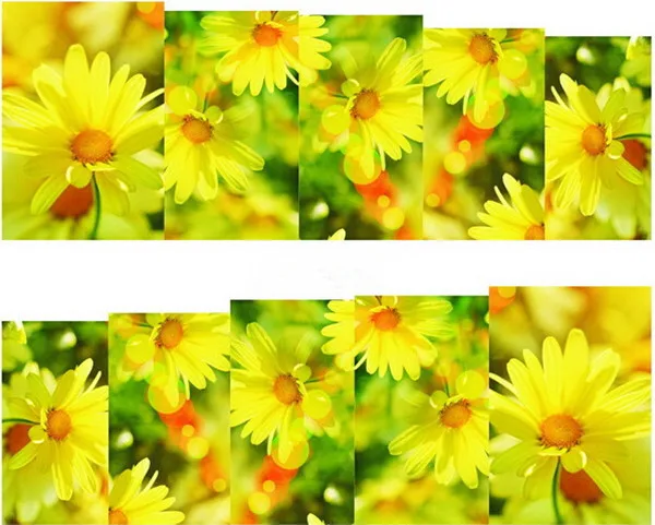 Compare Prices On Yellow Nail Designs Online Ping Low Water Transfer Nail Art Stickers Decal Cute Yellow Daisy Flowers Garden Design Diy French Manicure