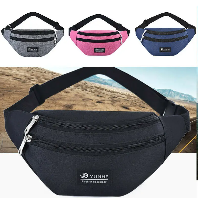

2019 New Fashion Hots Mans Womens Fanny Pack WaterProof Pouch Belt Waist Bum Bag Travel Belt Zipper Waist Bag Crossbody Bag