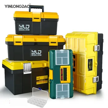 

14/17/18/21 Inch Plastic Tool Box With Handle, Tray,compartment, Electrician Multi-function Maintenance Car Box Storage