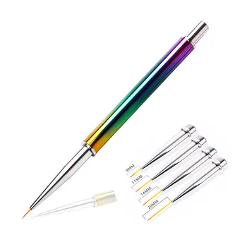 

1 Set with Replaceable 5 Head 9/11/14/20mm Nail Art Liner Brush Acrylic UV Gel French Lines Stripes Drawing DIy Nails Pen Tools