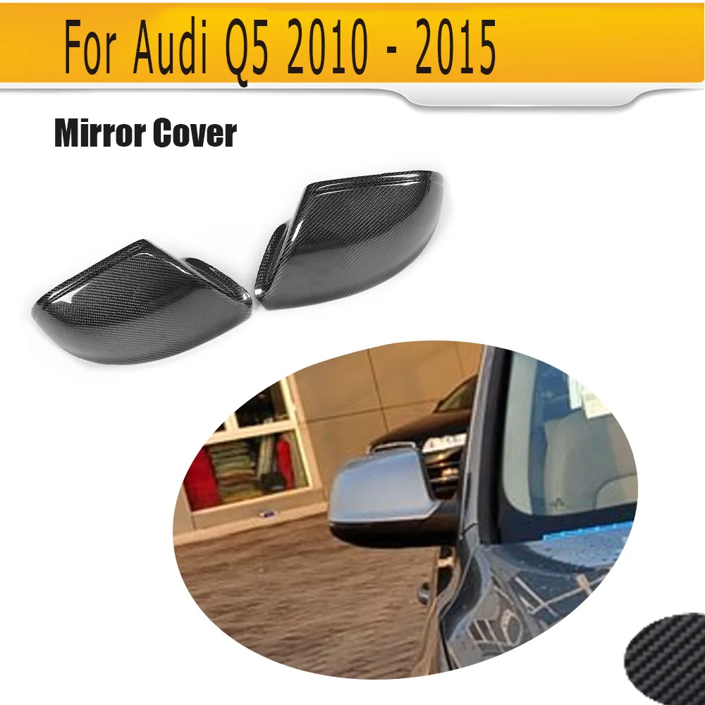 Replace carbon fiber side rear back view mirror covers Caps Shell for