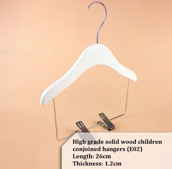 5 шт. бренд детской вешалки твердые деревянные с зажимами Белые плечики для